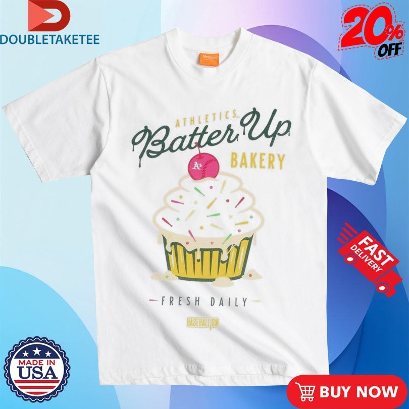 Official Oakland Athletics Batter Up Bakery Confetti Cupcake Baseballism Shirts