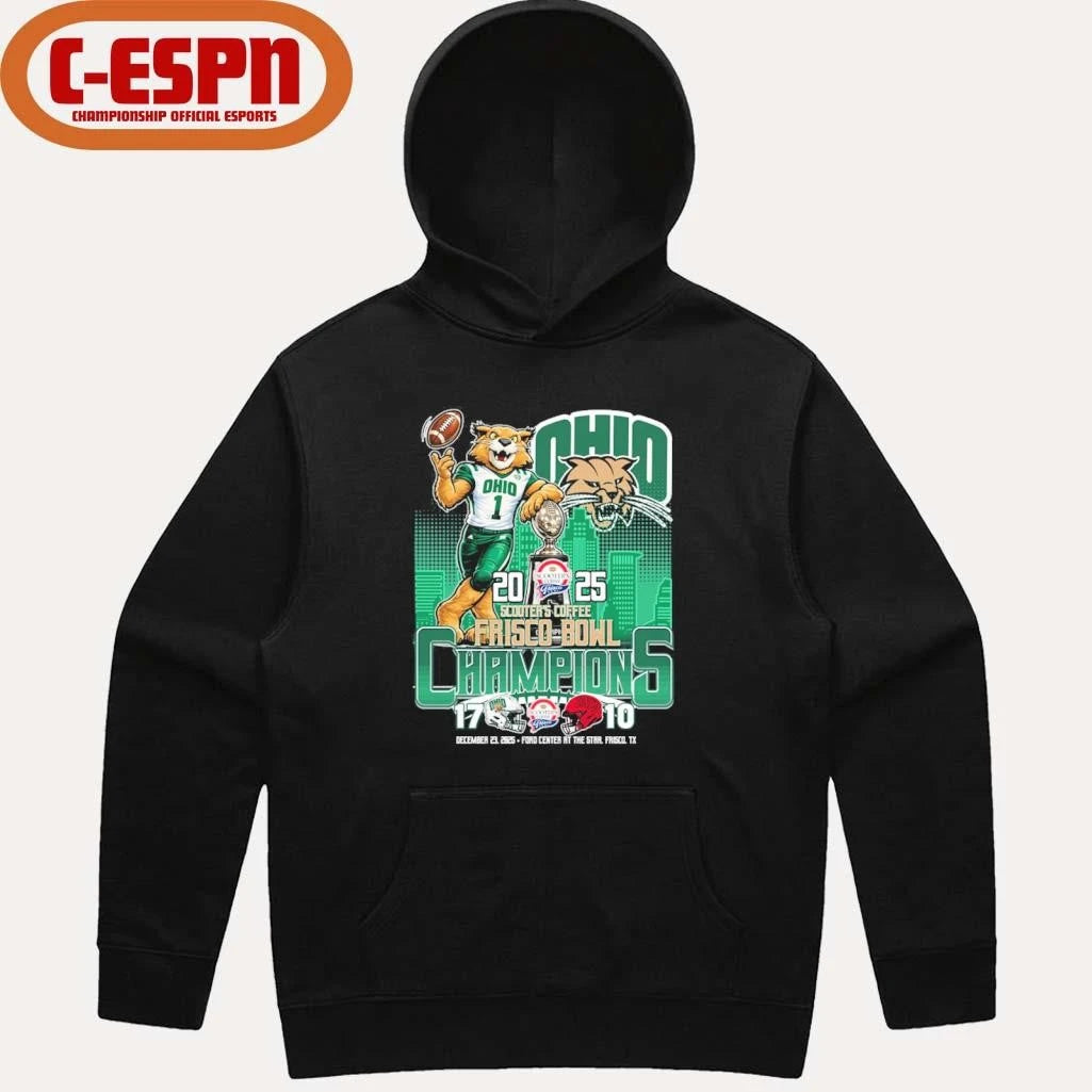 Official Ohio Bobcats Mascot 2025 Frisco Bowl Champions Score Shirt