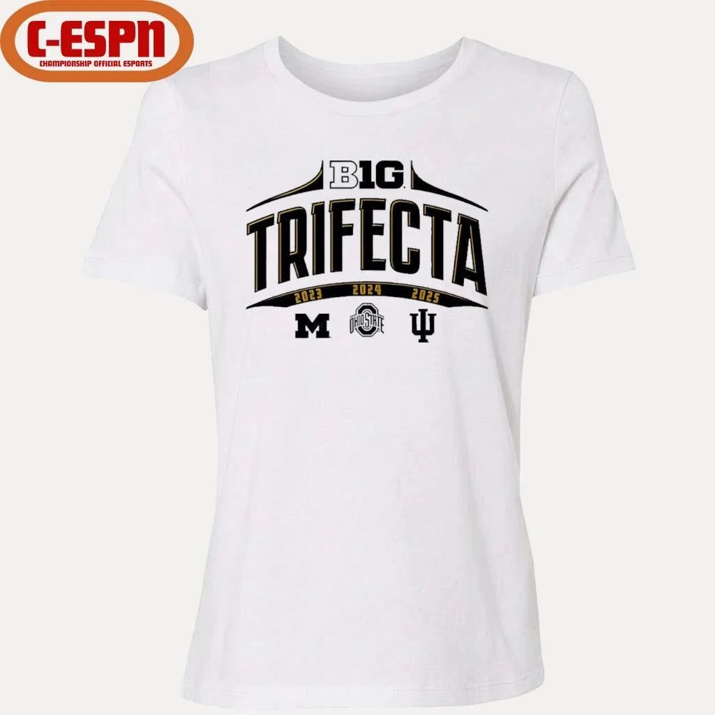 Official Ohio  State, Michigan And Indiana Big Ten Trifecta Shirt