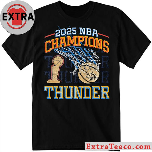Official Oklahoma City Thunder Stadium Essentials Black 2025 NBA Finals Champions Oversized Vintage Wash T-Shirt