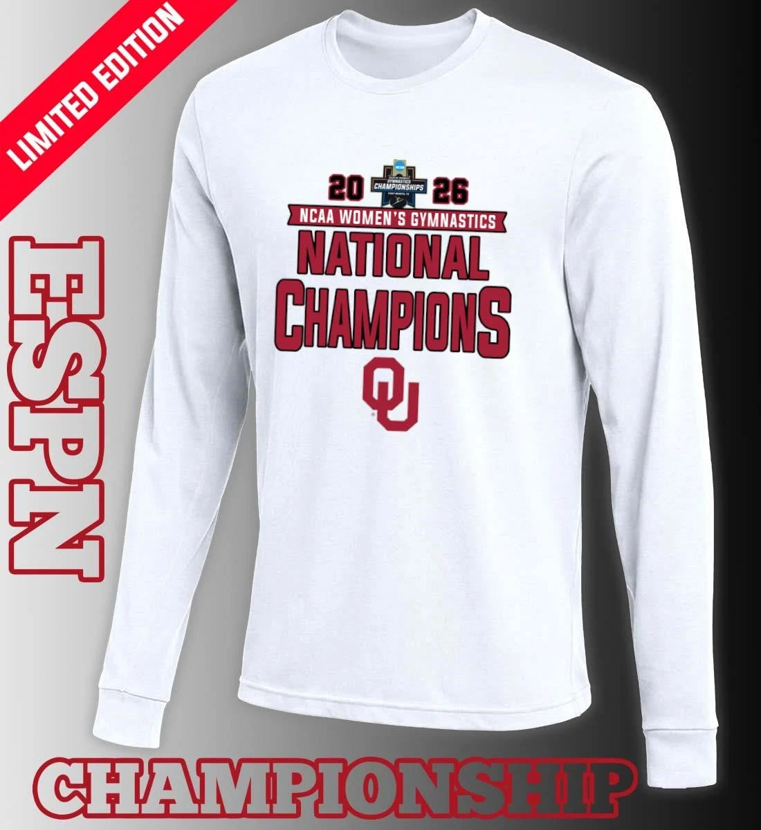 Official Oklahoma Sooners 2026 NCAA Women’s Gymnastics National Champions T-Shirt