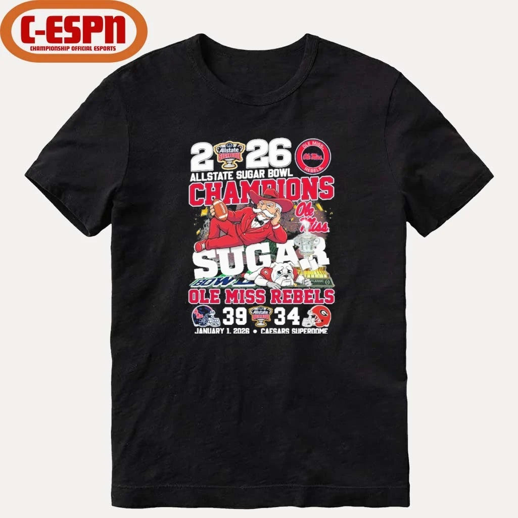 Official Ole Miss Beat Georgia 2026 Allstate Sugar Bowl Champions Score Shirt