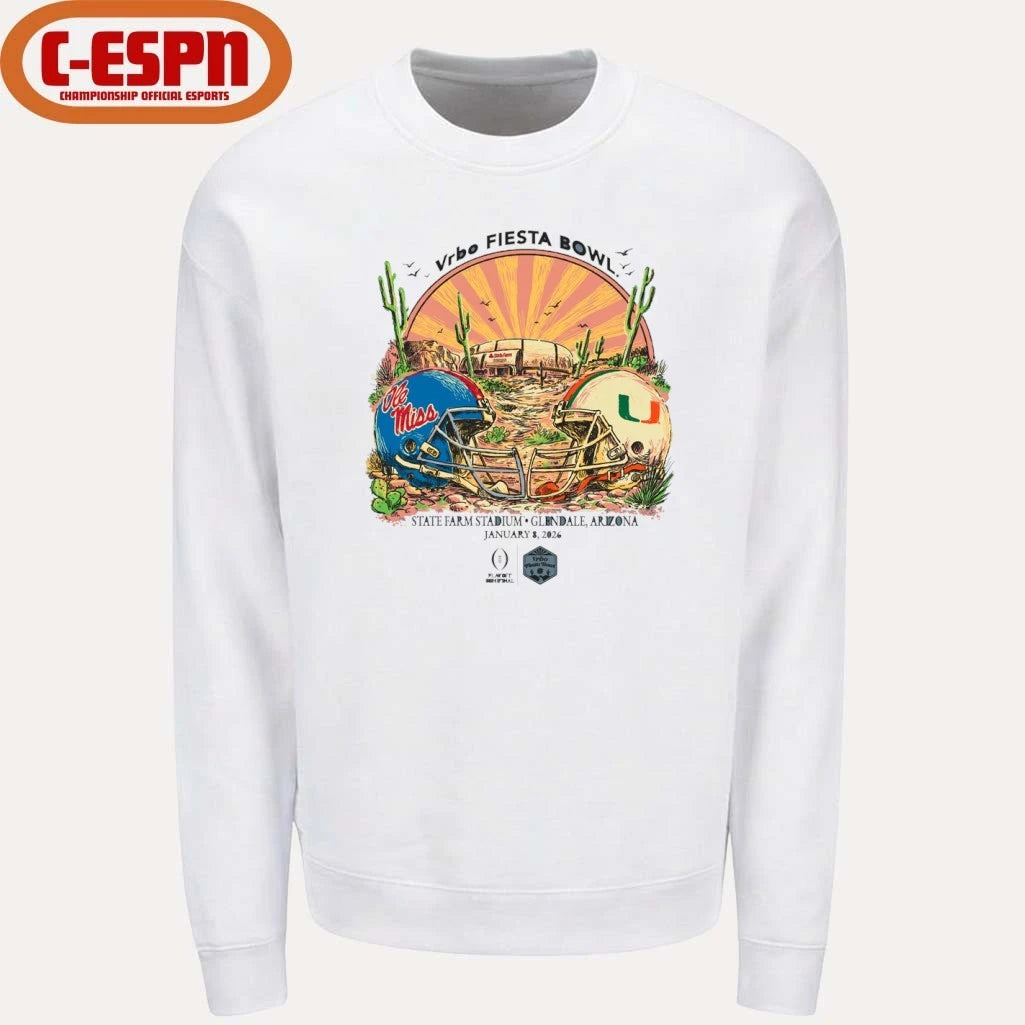 Official Ole Miss Vs Miami 2026 VRBO Fiesta Bowl Retro T-Shirt