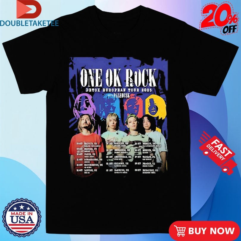 Official One Ok Rock Detox European Tour 2025 List October Shirts