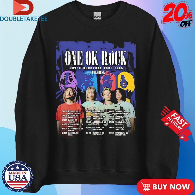 Official One Ok Rock Detox European Tour 2025 List October Shirts
