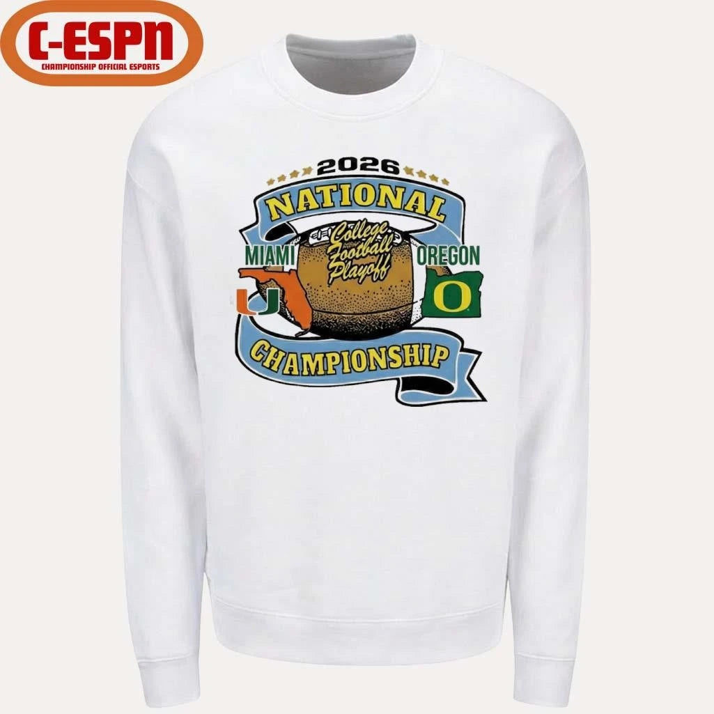 Official Oregon Vs Miami 2026 CFP National Championship Game January 19th T-Shirt