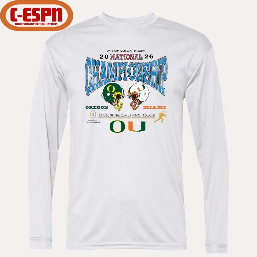 Official Oregon Vs Miami 2026 CFP National Championship T-Shirt