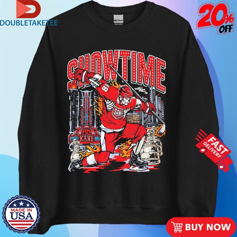 Official Patrick Kane Showtime Sana Detroit Red Wings NHL Skeleton Trophy Shirts