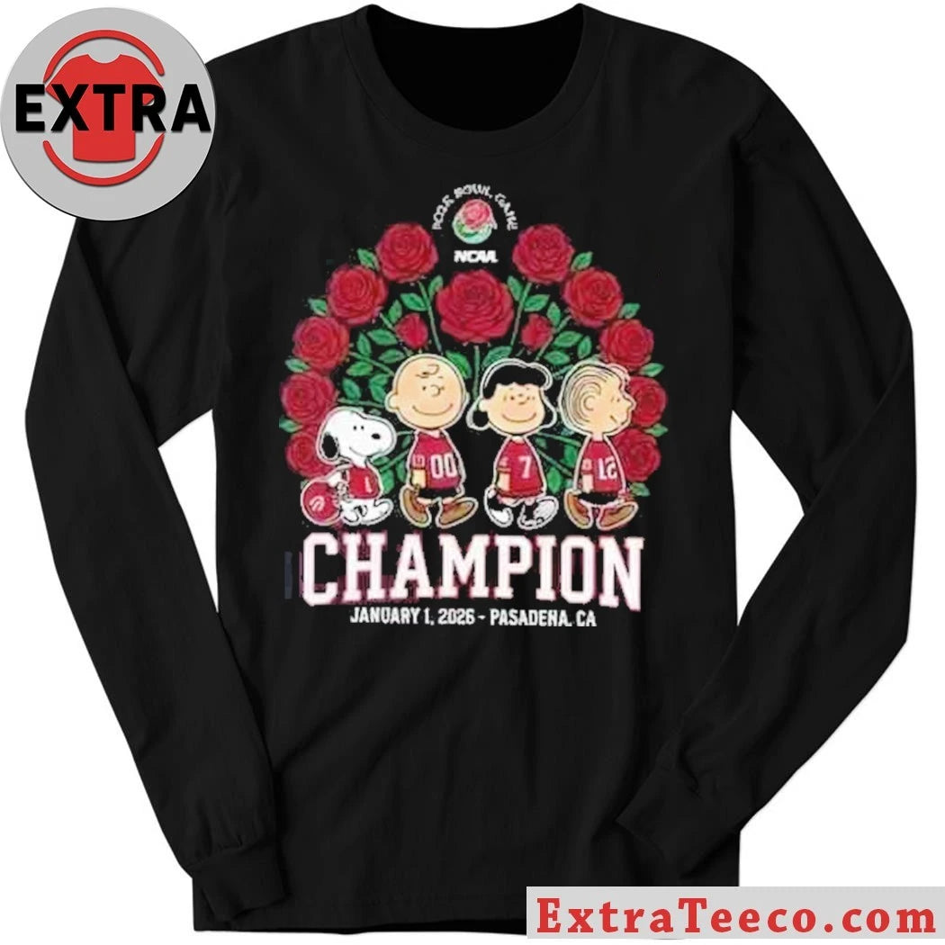 Official Peanuts Rose Bowl Game NCAA Champion January 1 2026 Pasadena Ca T-shirt