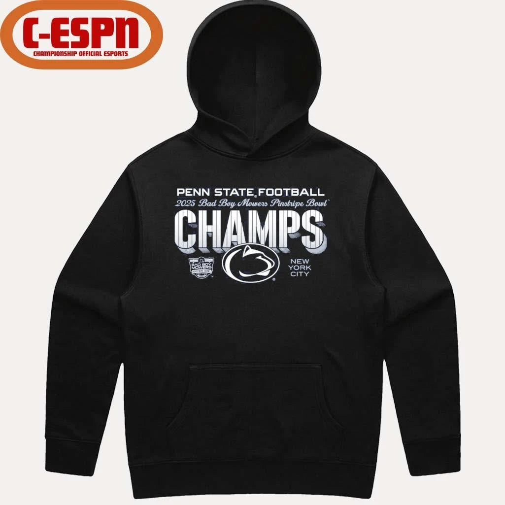 Official Penn State 2025 Pinstripe Bowl Champs T-Shirt