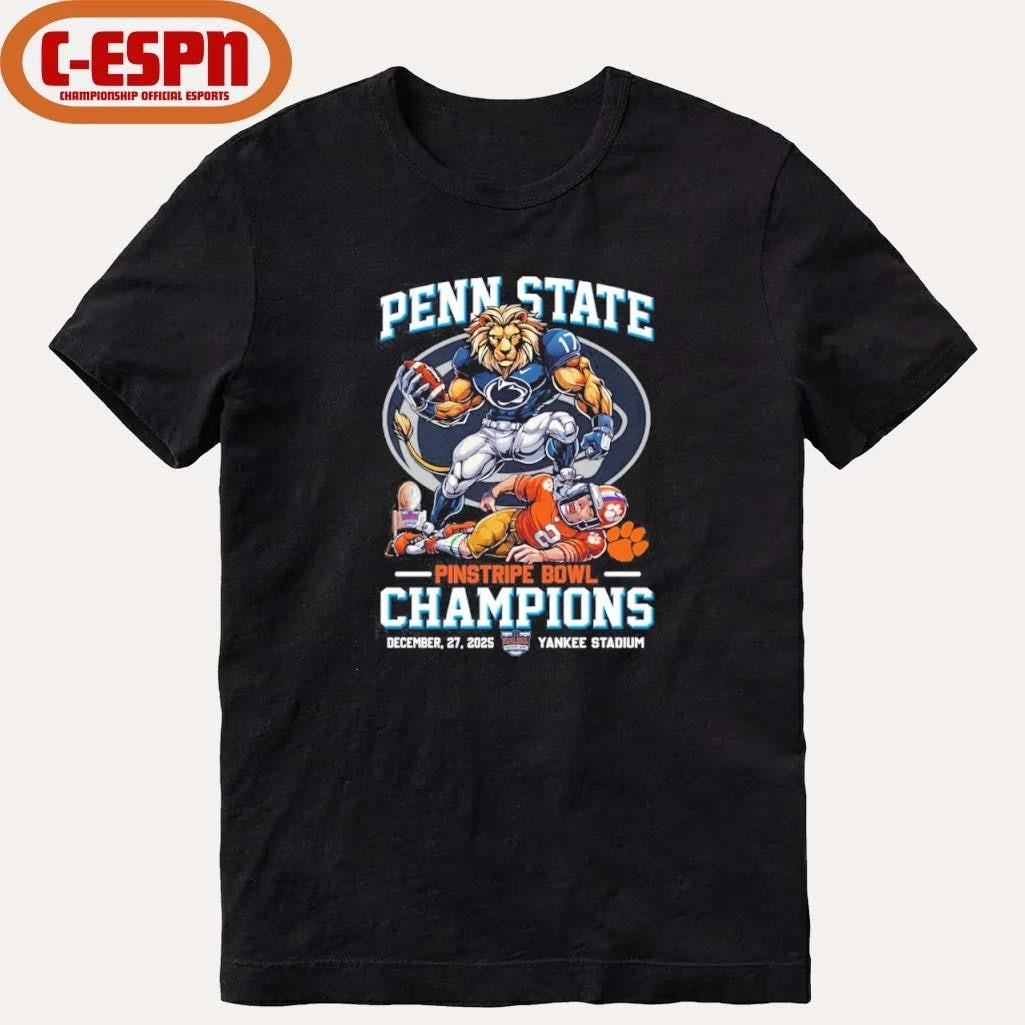 Official Penn State Beat Clemson Pinstripe Bowl Champions 2025 Shirt