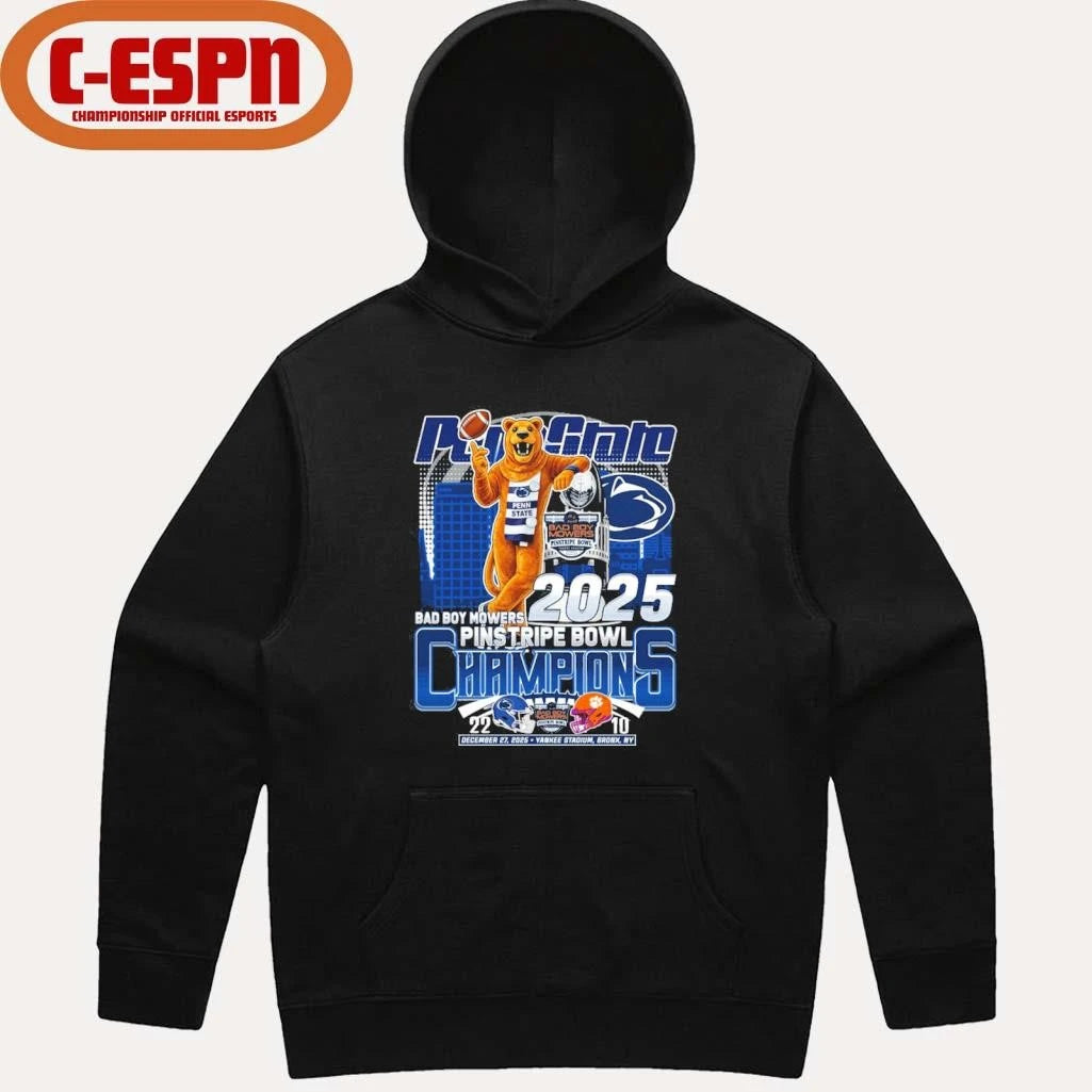 Official Penn State Mascot Bad Boy Mowers Pinstripe Bowl Champions 2025 Shirt