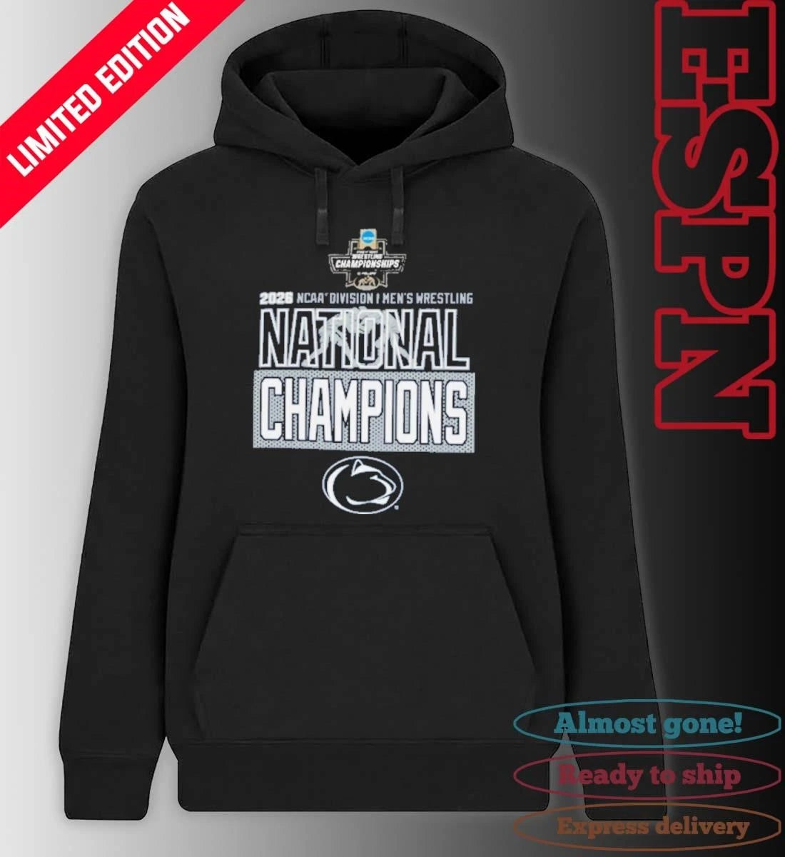 Official Penn State Nittany Lions 2026 NCAA DI Men’s Wrestling National Champions T-Shirt