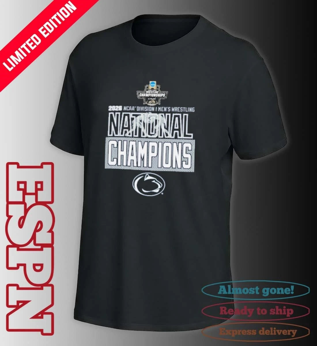 Official Penn State Nittany Lions 2026 NCAA DI Men’s Wrestling National Champions T-Shirt