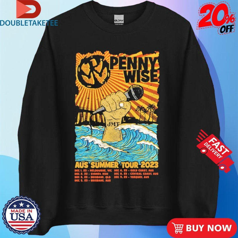Official Pennywise Aus Summer 2023 Tour Shirts