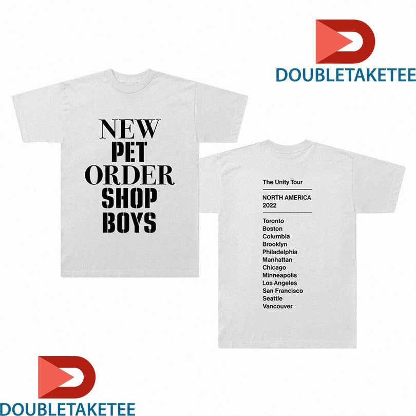 Official Pet Shop Boys New Order The Unity Tour 2022 NA Shirts