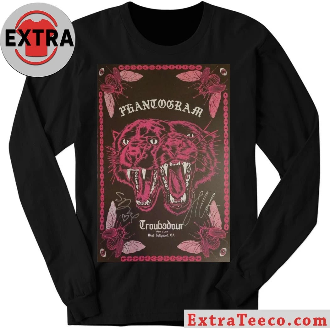 Official Phantogram 11 3 2026 West Hollywood Signed Poster Shirt