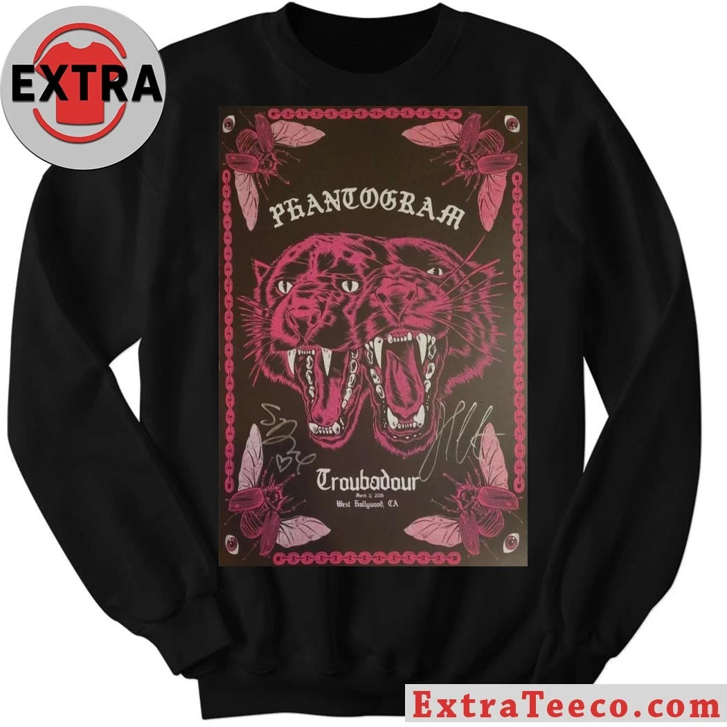 Official Phantogram 11 3 2026 West Hollywood Signed Poster Shirt