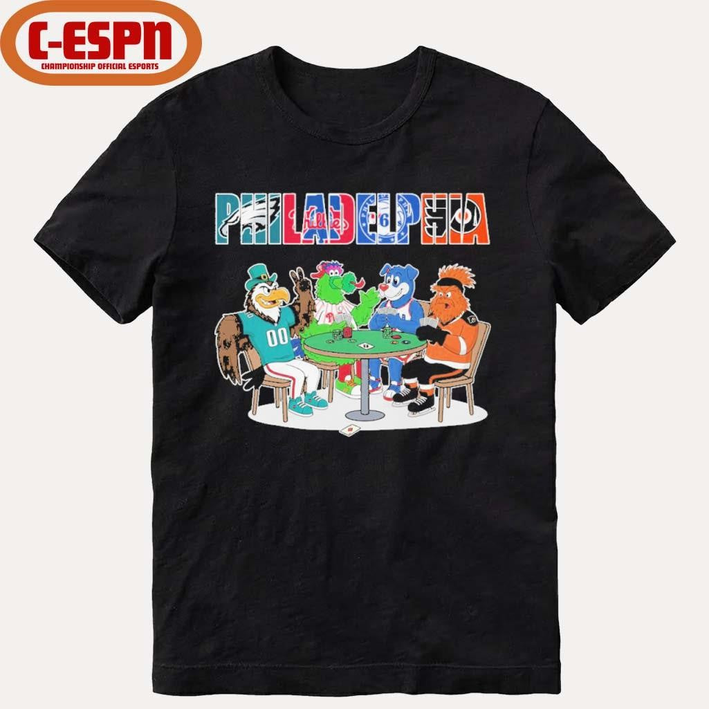 Official Philadelphia Sports Teams Mascots Playing Games Shirt