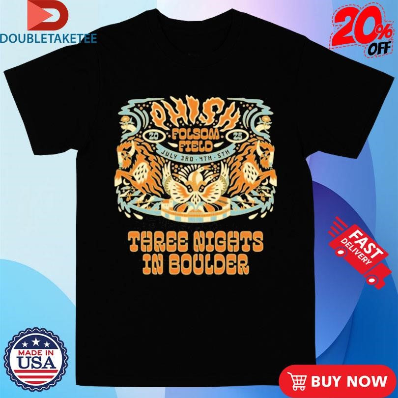 Official Phish July 3rd 4th 5th 2025 Boulder, Colorado Tour Shirts