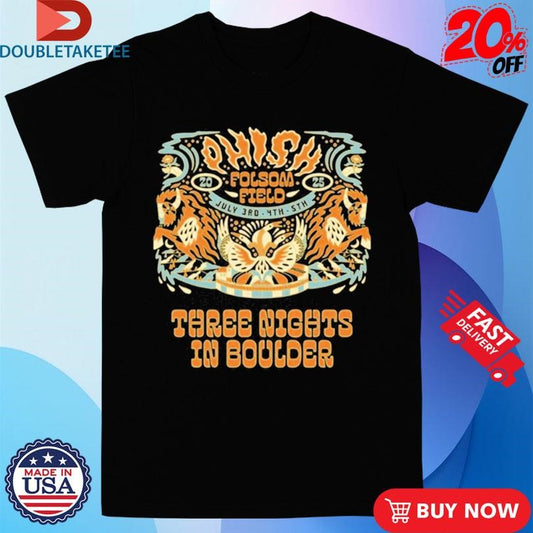 Official Phish July 3rd 4th 5th 2025 Boulder, Colorado Tour Shirts