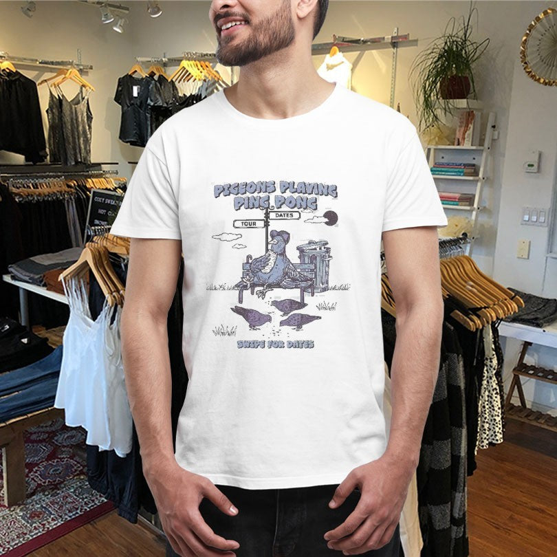 Official Pigeons Playing Ping Pong Swipe For Dates 2025-2026 Tour Shirts
