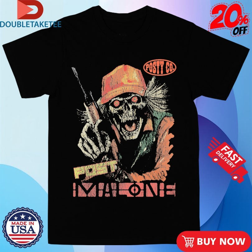 Official Post Malone Posty Co Hunter Skeleton Shirts