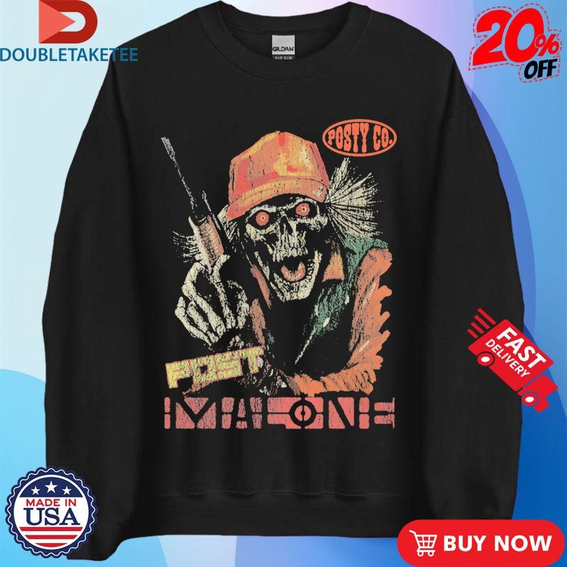 Official Post Malone Posty Co Hunter Skeleton Shirts
