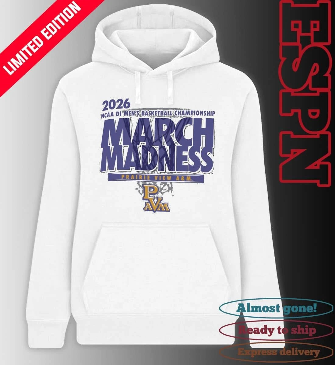 Official Prairie View A&amp;M Panthers 2026 NCAA DI Basketball March Madness – First Four Shirt
