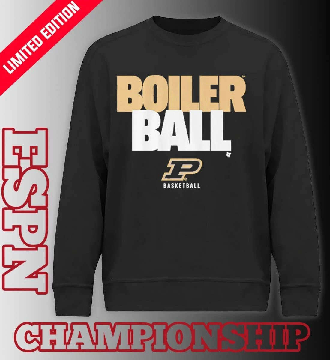 Official Purdue Basketball Boiler Ball Text Stack Shirt