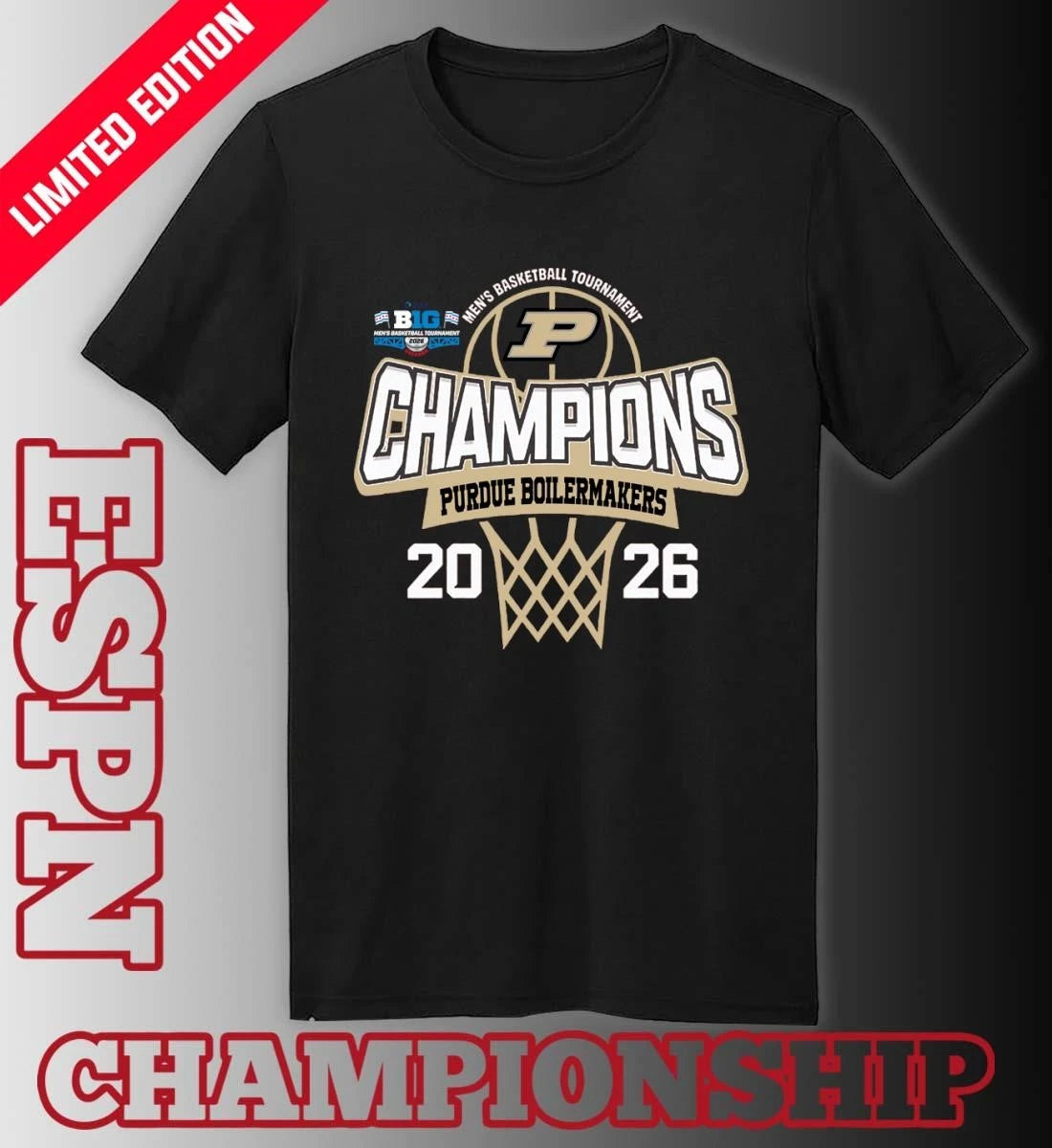 Official Purdue Boilermakers 2026 Big Ten Men’s Basketball Tournament Champions Shirt
