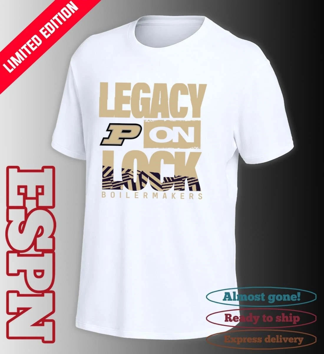 Official Purdue Boilermakers Basketball Legacy On Lock Bench T-Shirt