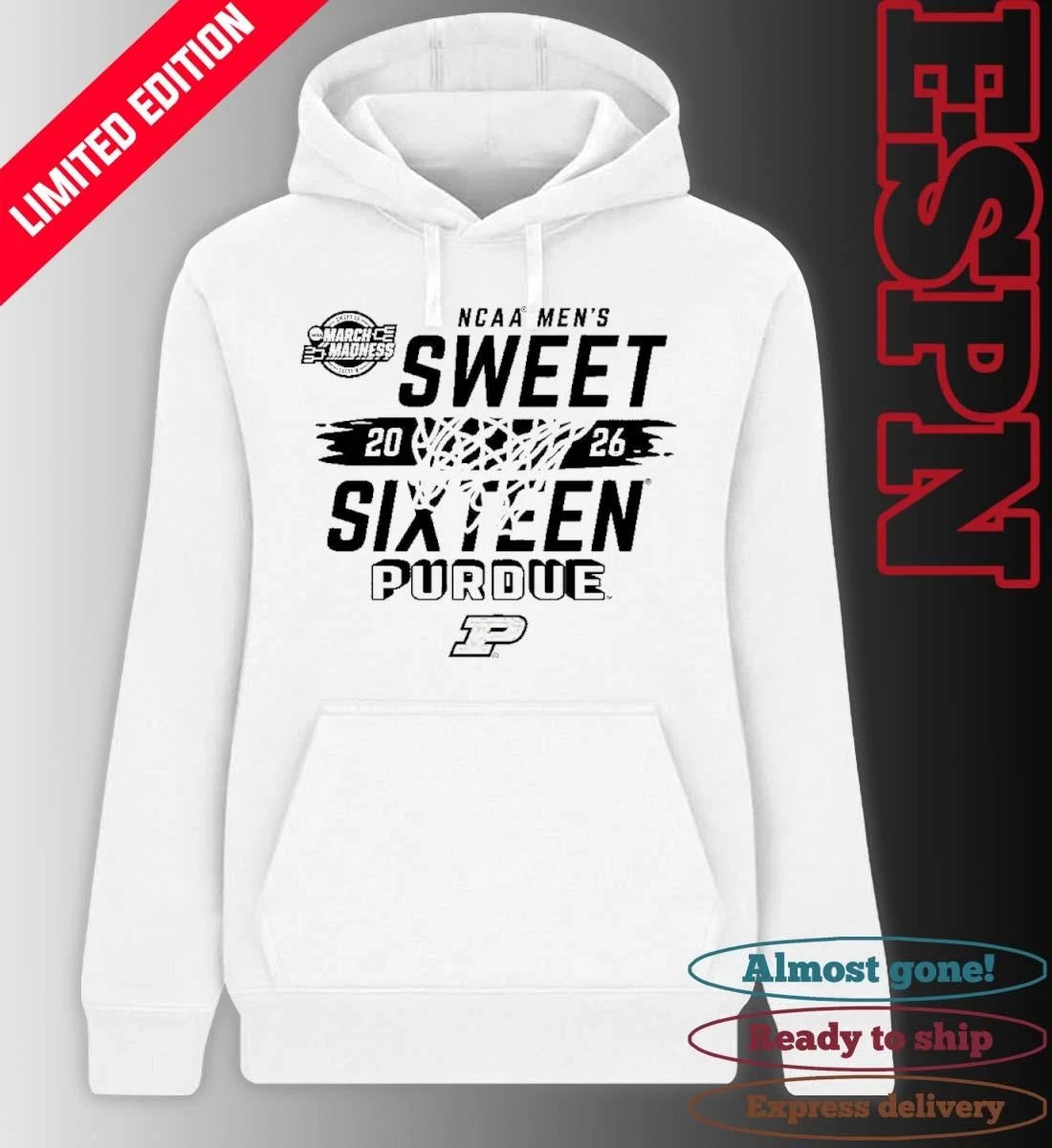 Official Purdue Boilermakers Men’s Basketball 2026 Sweet 16 Shirt