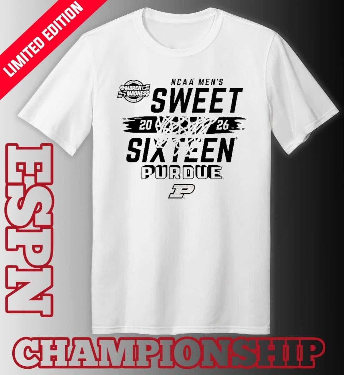 Official Purdue Boilermakers Men’s Basketball 2026 Sweet 16 Shirt