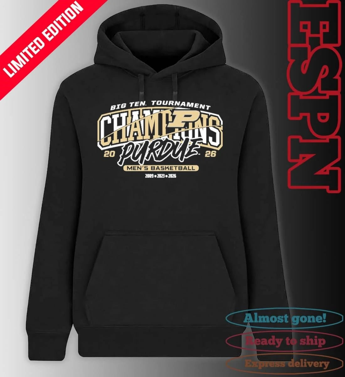 Official Purdue Men’s Basketball 2026 Big Ten Tournament Champions Banner Shirt