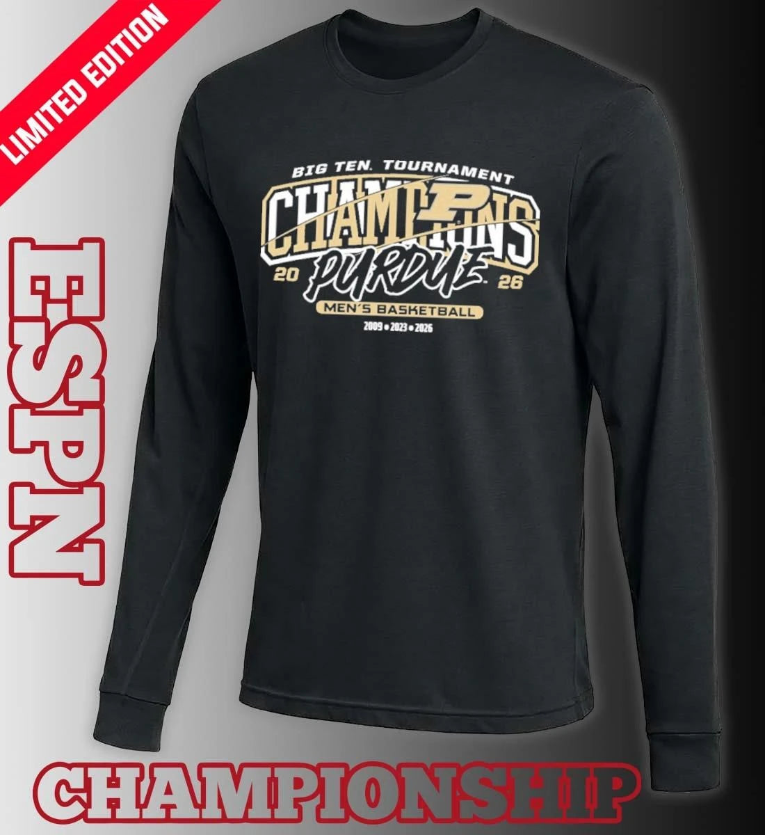 Official Purdue Men’s Basketball 2026 Big Ten Tournament Champions Banner Shirt