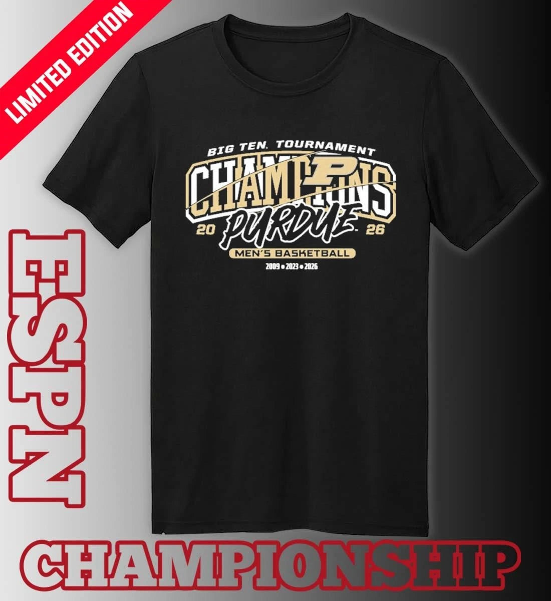 Official Purdue Men’s Basketball 2026 Big Ten Tournament Champions Banner Shirt