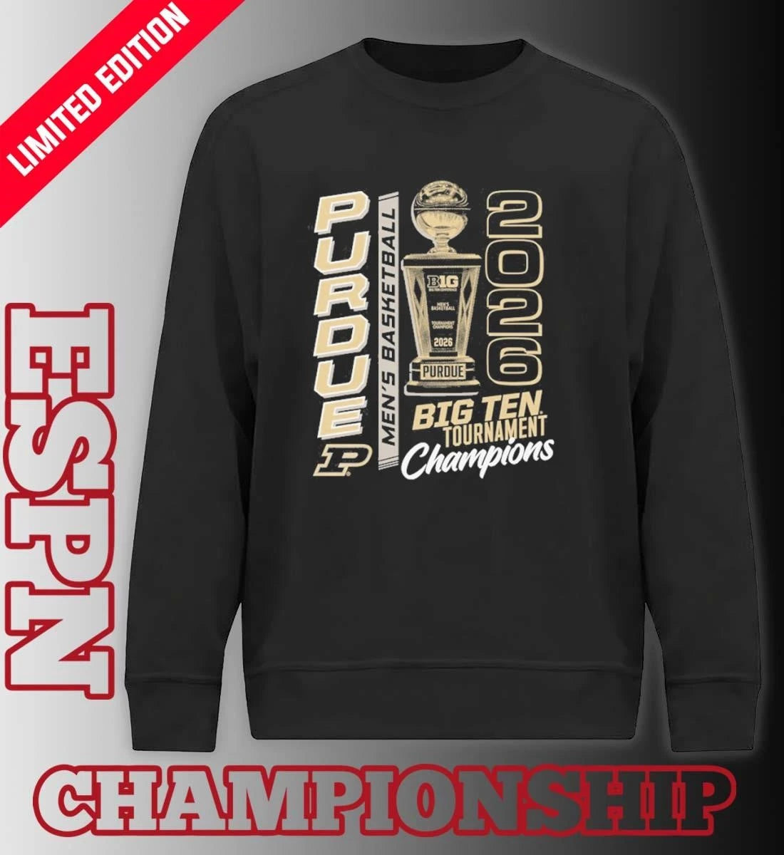 Official Purdue Men’s Basketball 2026 Big Ten Tournament Champions Trophy Shirt