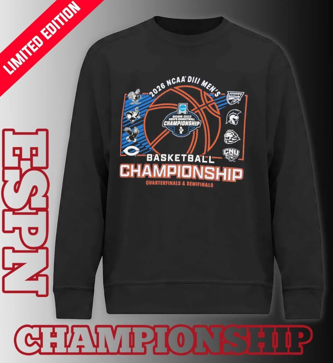 Official Quarterfinals, Semifinals 2026 NCAA Division III Men’s Basketball Championship Shirt