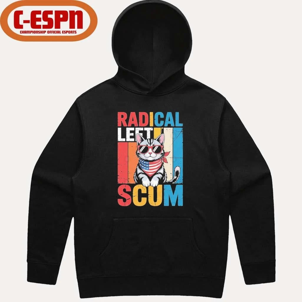 Official Radical Left Scum Cat Retro T-Shirt