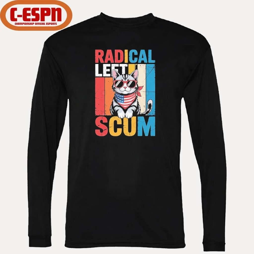 Official Radical Left Scum Cat Retro T-Shirt