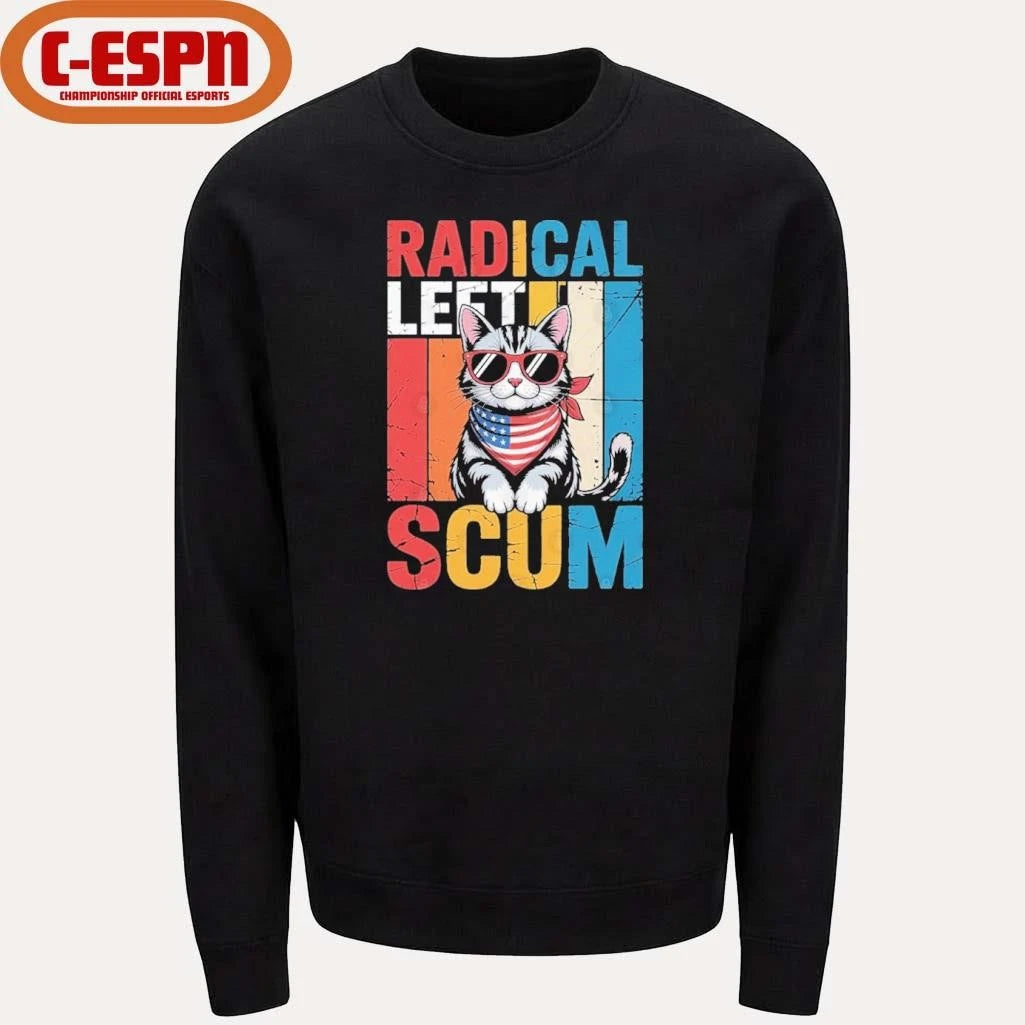 Official Radical Left Scum Cat Retro T-Shirt