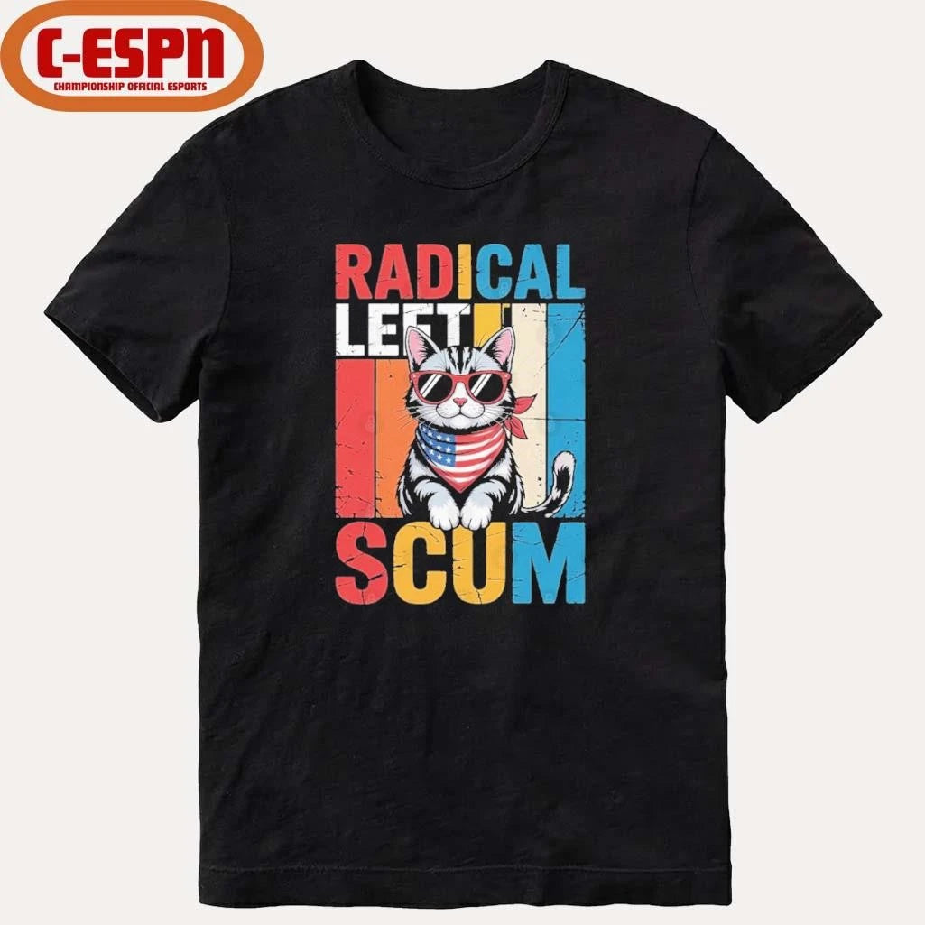 Official Radical Left Scum Cat Retro T-Shirt