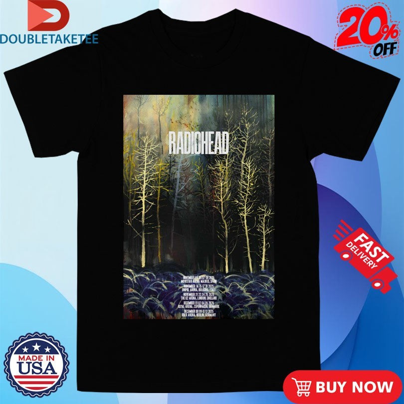 Official Radiohead 2025 Tour Shirts