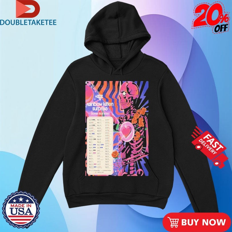 Official Rainbow Kitten Surprise Bones Tour 2026 Dates Skeleton Heart Shirts
