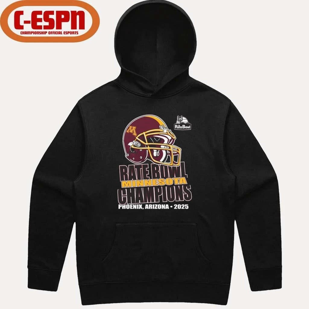 Official Rate Bowl 2025 University of Minnesota Golden Gophers Champions Shirt