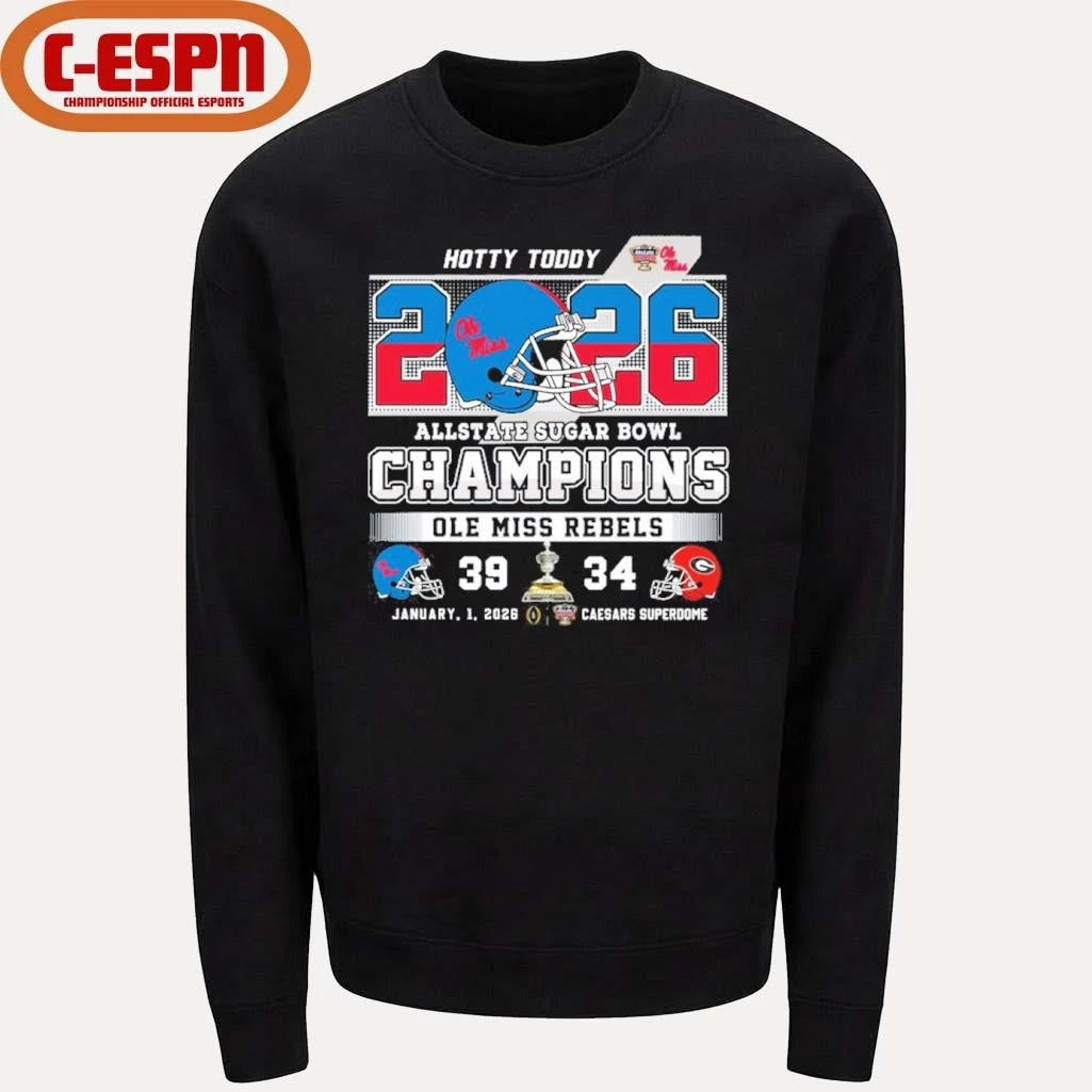 Official Rebels Sugar Bowl Score Champs Hotty Toddy Shirt