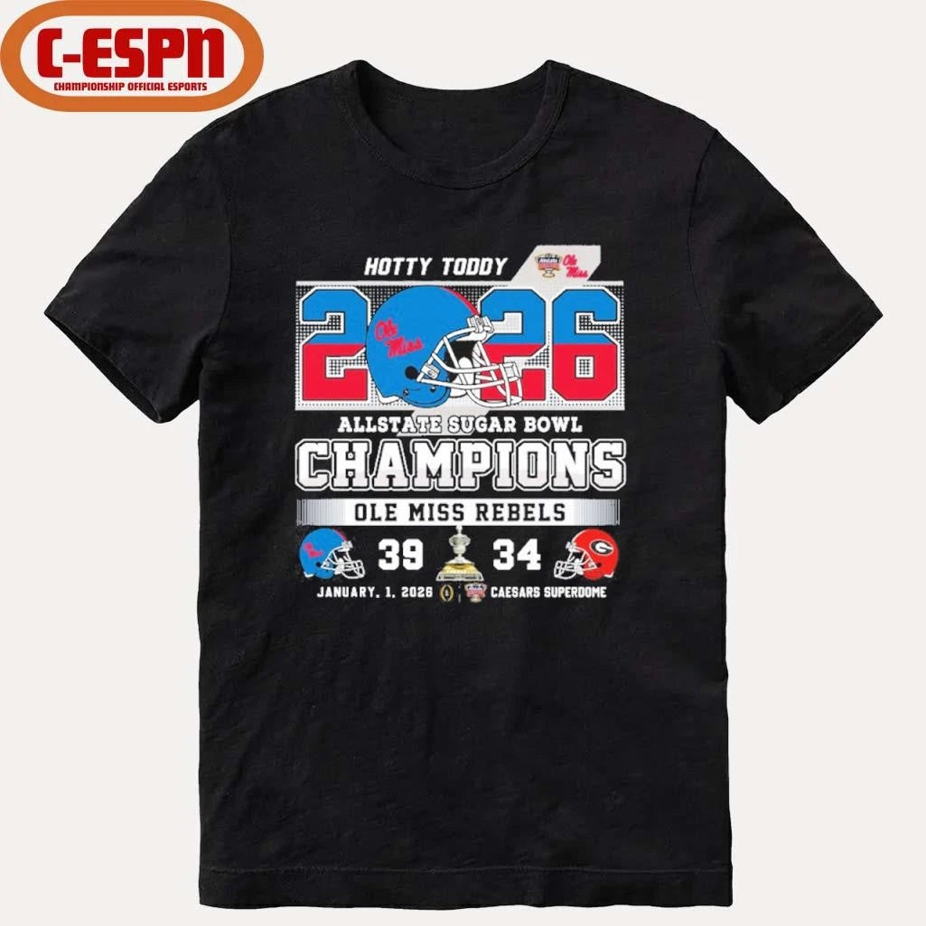Official Rebels Sugar Bowl Score Champs Hotty Toddy Shirt