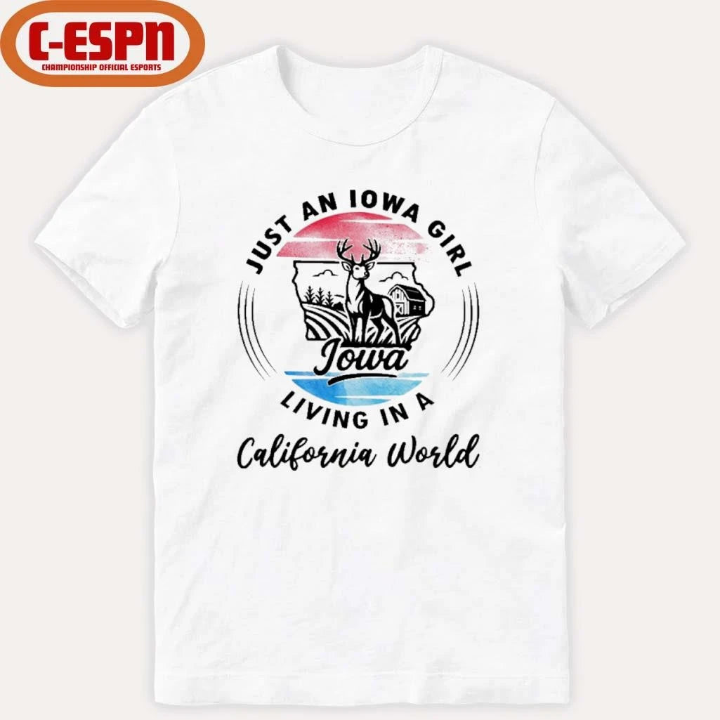 Official Reindeer Just An Iowa Girl Living In A California World Shirt