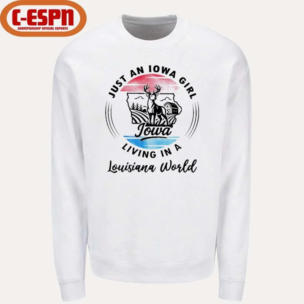 Official Reindeer Just An Iowa Girl Living In A Louisiana World Shirt